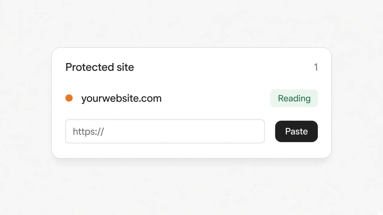 A site pasted in, marked as reading